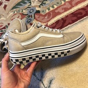tan platform vans